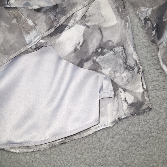 White House Black Market Top Womens Large Black Gray Watercolor Off Shoulder - Picture 9 of 9